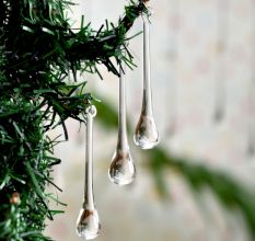 Clear Glass Chandelier Drop Ornaments - Christmas Tree Ornaments - Set of 20